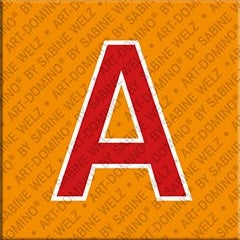 Aimant - Lettre A - Orange/Rouge