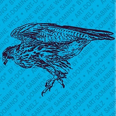 Kühlschrankmagnet mit Falke in Blau und Dunkelblau