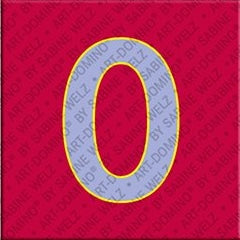 Magnet - Number 0 - Red/Lilac