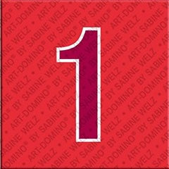 Magnet - Number 1 - Red/Burgundy