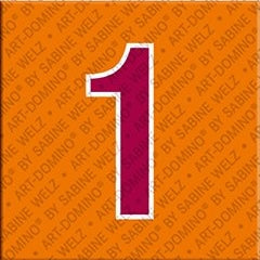 Magnet - Zahl 1 - Orange/Rot