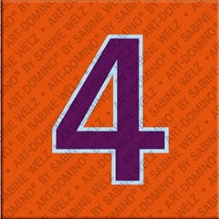 Magnet - Number 4 - Orange/Purple