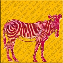 Kühlschrankmagnet mit Zebra in Orange und Rot