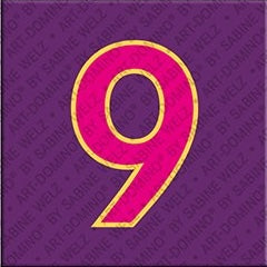 Magnet - Number 9 - Purple/Pink