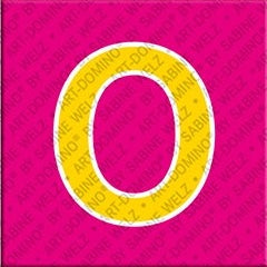 Magnet - Buchstabe O - Pink/Gelb