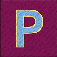 Magnet - Buchstabe P - Lila/Blau