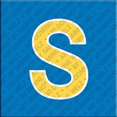 Magnet - Letter S - Blue/Yellow
