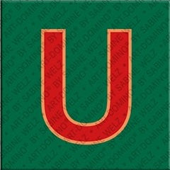 Magnet - Buchstabe U - Grün/Rot