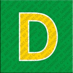 Magnet - Buchstabe D - Grün/Gelb