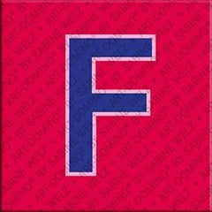 Magnet - Buchstabe F - Rot/Blau