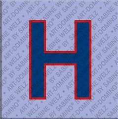 Magnet - Buchstabe H - Flieder/Blau