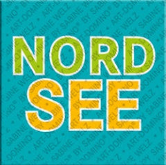 Pop Art Magnet mit Schriftzug Nordsee