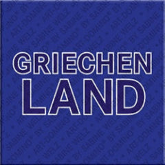 Pop Art Magnet mit Schriftzug Griechenland