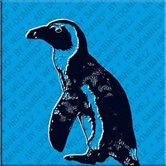 Kühlschrankmagnet mit Pinguin in Blau und Schwarz