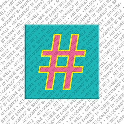 Kühlschrankmagnet mit Hashtag in Hellblau