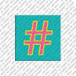 Kühlschrankmagnet mit Hashtag in Hellblau