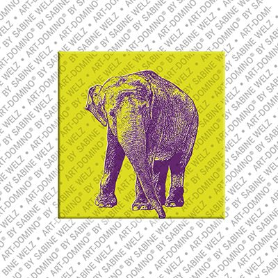Kühlschrankmagnet mit Elefant in Hellgrün/ Lila
