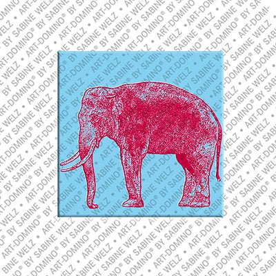 Kühlschrankmagnet mit Elefant in Hellblau 