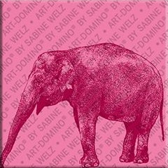 Kühlschrankmagnet mit Elefant in Rosa und Pink