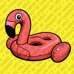 Kühlschrankmagnet mit Flamingo in Gelb und Pink