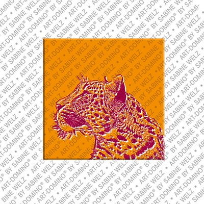 Kühlschrankmagnet mit Leopard in Orange