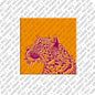 Kühlschrankmagnet mit Leopard in Orange