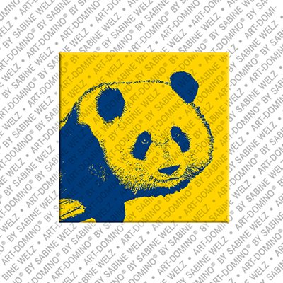 Kühlschrankmagnet mit Panda in Gelb/Blau