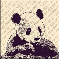 Kühlschrankmagnet mit Panda in Beige und Schwarz
