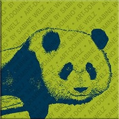 Kühlschrankmagnet mit Panda in Grün und Dunkelblau