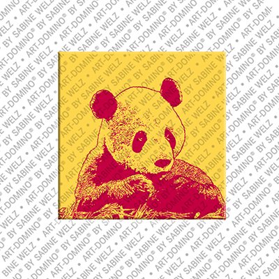 Kühlschrankmagnet mit Panda in Gelb/Rot