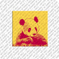 Kühlschrankmagnet mit Panda in Gelb/Rot