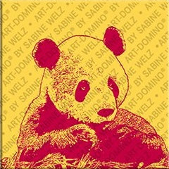 Kühlschrankmagnet mit Panda in Gelb und Rot