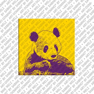 Kühlschrankmagnet mit Panda in Gelb/Lila