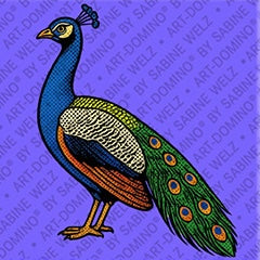 Kühlschrankmagnet mit Pfau in Lila