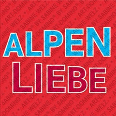 Kühlschrankmagnet mit Schriftzug Alpenliebe