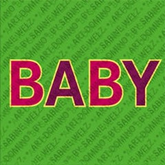 Kühlschrankmagnet mit Schriftzug Baby