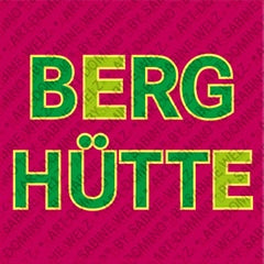 Kühlschrankmagnet mit Schriftzug Berghütte