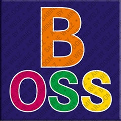 Kühlschrankmagnet mit Schriftzug Boss