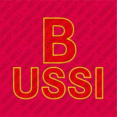 Kühlschrankmagnet mit Schriftzug Bussi