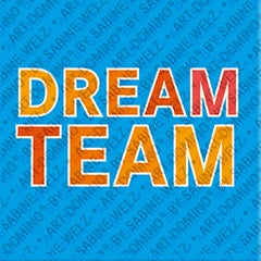 Kühlschrankmagnet mit Schriftzug Dreamteam