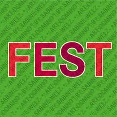 Kühlschrankmagnet mit Schriftzug Fest