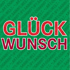 Kühlschrankmagnet mit Schriftzug Glückwunsch