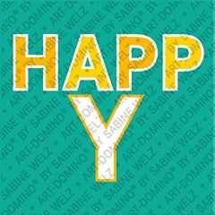 Kühlschrankmagnet mit Schriftzug Happy