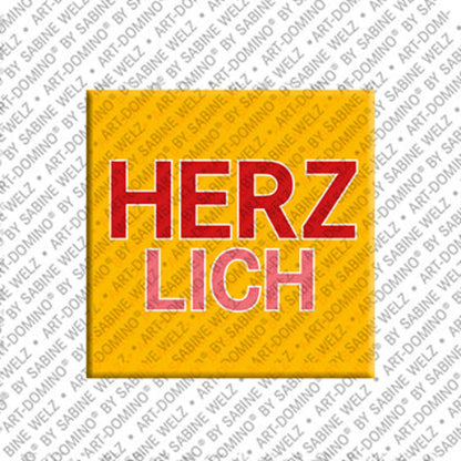 Kühlschrankmagnet Herzlich