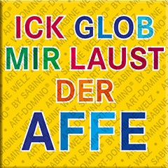 Kühlschrankmagnet mit Schriftzug Ick glob mir laust der Affe