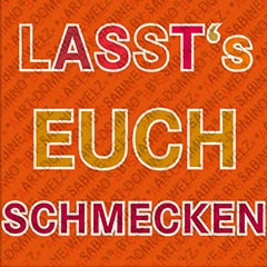 Kühlschrankmagnet mit Schriftzug Lassts euch schmecken