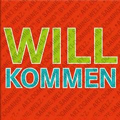 Kühlschrankmagnet mit Schriftzug Willkommen