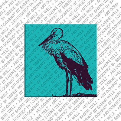 Kühlschrankmagnet mit Storch in Hellblau