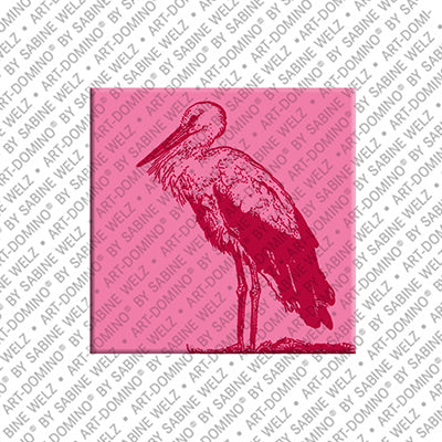 Kühlschrankmagnet mit Storch in Rosa