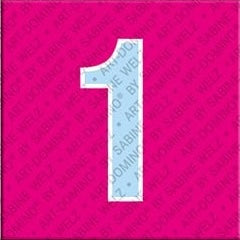 Magnet - Zahl 1 - Pink/Hellblau